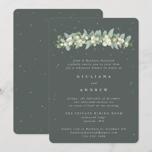 Convite Ensaio de Casamento Gray Green Snowberry+Eucalyptu