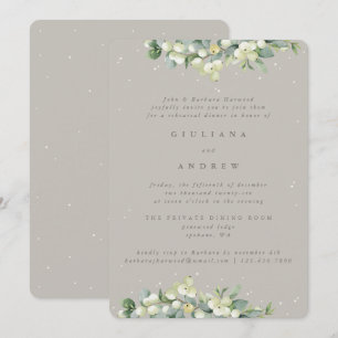 Convite Ensaio de Casamento Greige Snowberry+Eucalipto