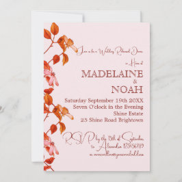 Convite Ensaio de Casamento Rosa-Rosa-Laranja-Russo Terrac