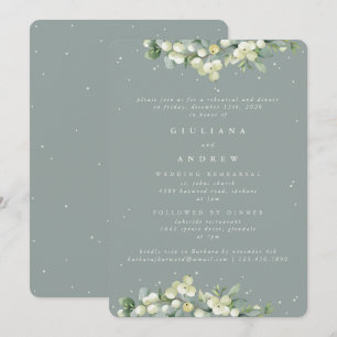 Convite Ensaio de Casamento Seafoam Snowberry+Eucalipto