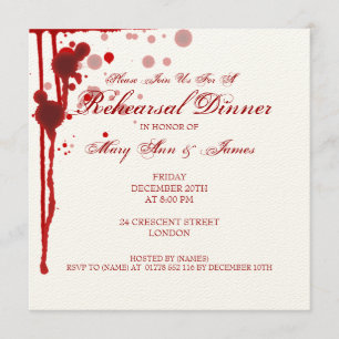 Convite Ensaio de Halloween Janta Falso Vermelho Sangue