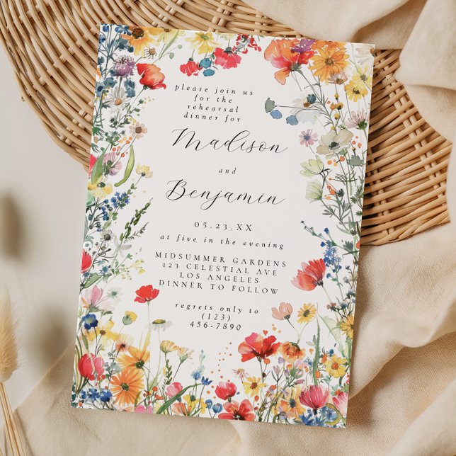 Convite Ensaio de Jantar de Casamento com Flor Silvestre O (Criador carregado)