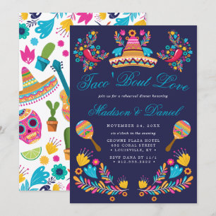 Convite Ensaio de Jantar de Fiesta Floral Mexicana Sombrer