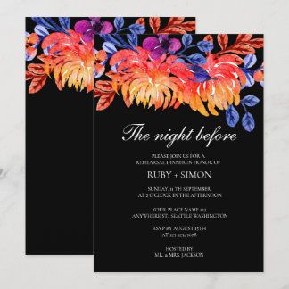 Convite Ensaio de Jantar de Noiva com Floral em Aquarela E