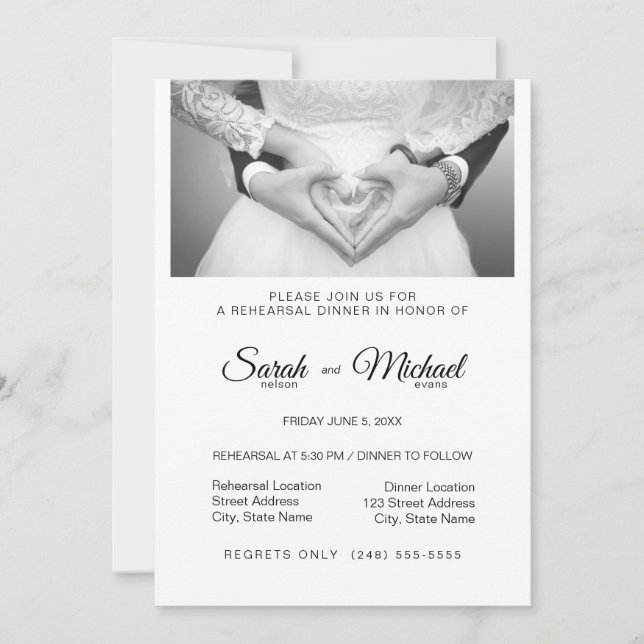 Convite Ensaio de Janto de Fotos Tradicional Elegante (Frente)