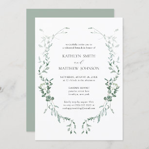 Convite Ensaio de Jardim Verde Moderno Eucalyptus Brunch