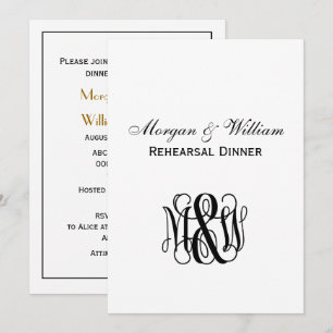 Convite Ensaio de Monograma B&G DIY BG de Script de Vinha 