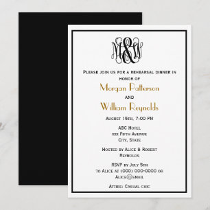 Convite Ensaio de Monograma B&G DIY BG de Script de Vinha 