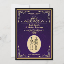 Convite Ensaio de Noivado de Casamento com Esqueleto Vinta