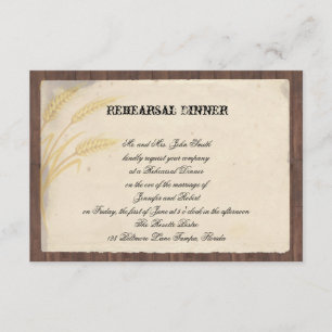 Convite Ensaio do casamento da grama do trigo do país