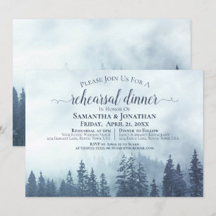 Convite Ensaio e Janta de Casamento de Pinheiros Azuis Rú