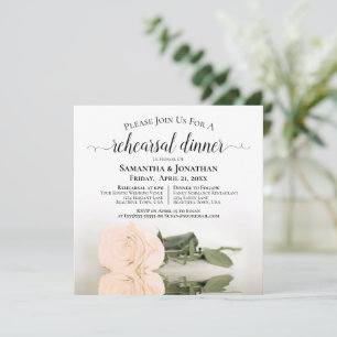 Convite Ensaio e Janto de Casamento de Pêssego Elegante