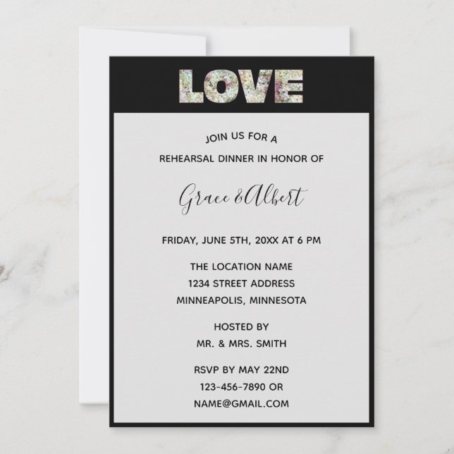 Convite Ensaio Ebony Vanilla Strawberry Hydrangeas (Frente)