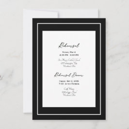 Convite Ensaio Elegante de Casamento Negro e Branco Convit
