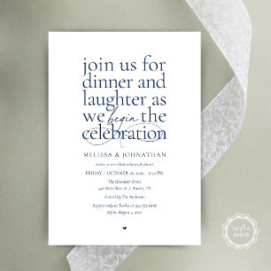 Convite Ensaio Elegante Jantar de Amor & Riso Minimal