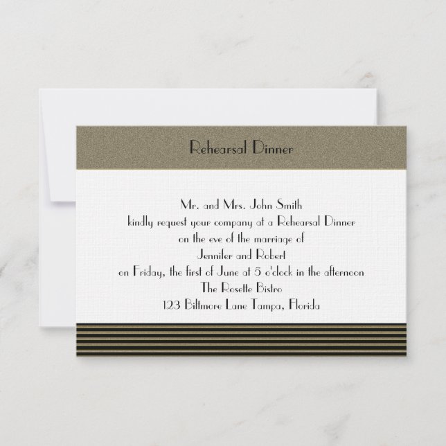 Convite Ensaio fino do casamento do art deco (Frente)