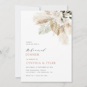 Convite ensaio floral moderno pampas greenery boho