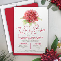 Ensaio floral Red Waratah dia antes do casamento