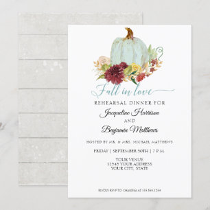 Convite Ensaio Floral Rústico Burgundy Blue Pumpkin