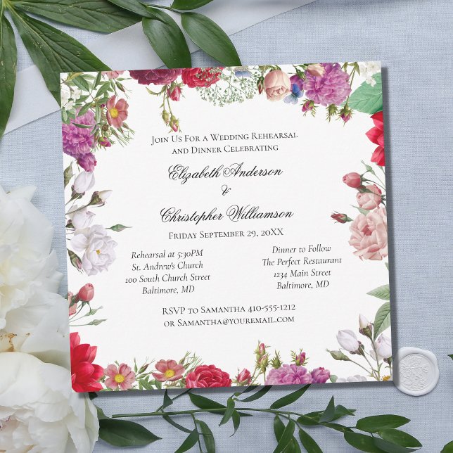 Convite Ensaio Formal De Casamento De Flores (Criador carregado)