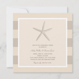 Convite Ensaio Neutro de Casamento em Praia Beige Starfish