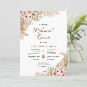 Convite Ensaio Orquídeo de Pampas de Grama Seco de Palma 