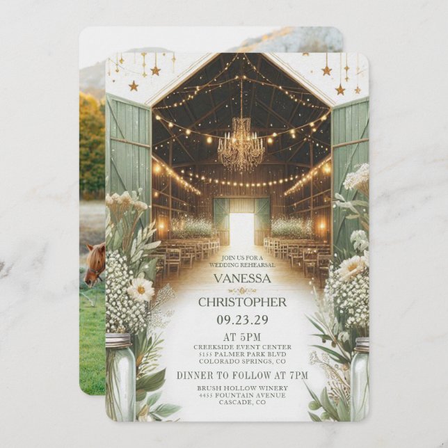 Convite Ensaio Rustic Elegance Wedding (Frente/Verso)