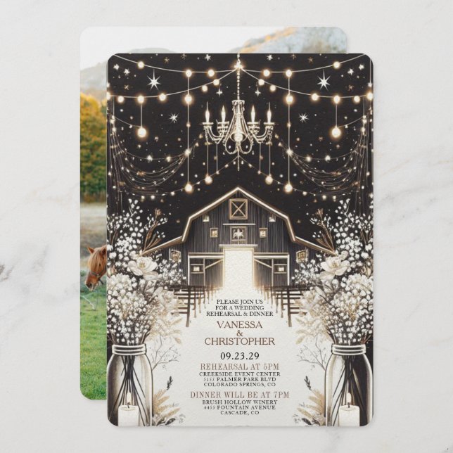 Convite Ensaio Rustic Elegance Wedding (Frente/Verso)