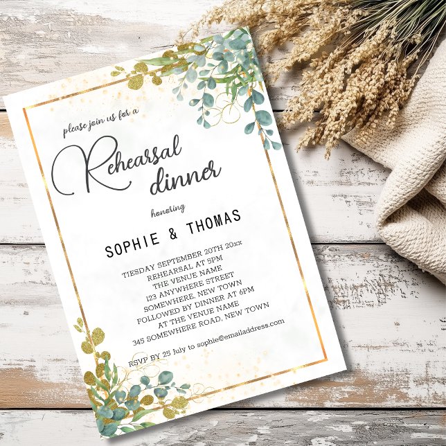 Convite Ensaios rústicos de eucalipto verde (Criador carregado)