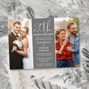 Convite Então E Agora 2 20 Foto Aniversário De Casamento