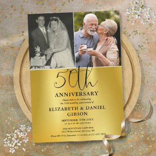 Convite Então e Agora 2 Foto 50º Aniversário de Casamento