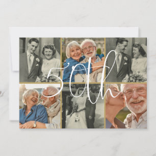 Convite Então e Agora 6 Fotos 50º Aniversário de Casamento