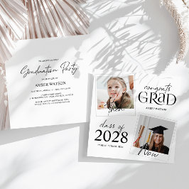 Convite Então e Agora | Graduação de 2 Fotos