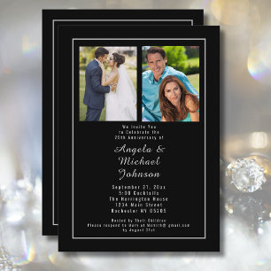 Convite Então e agora o aniversário de casamento do 25 de 