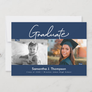 Convite Então e Agora Personalizadas fotos de bebê e forma