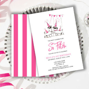 Convite Então, Procure Festa de aniversário rosa pãozinho