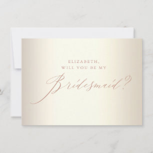 Convite Entrada de Bridesmaid Branca de Script Glitter Dou