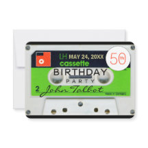 Entrada de festa de aniversário 50ª Fita de Casset