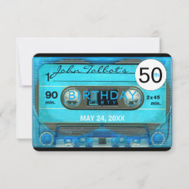 Convite Entrada de festa de aniversário 50ª Fita de Casset