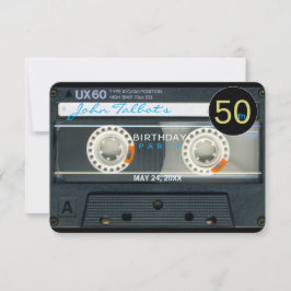 Convite Entrada de fita de cassete T6 retrorativa 50ª fest