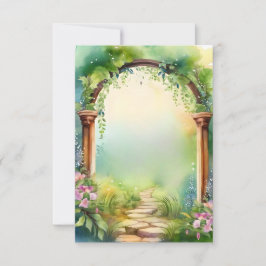 Convite entrada mágica de aquarela de casamento