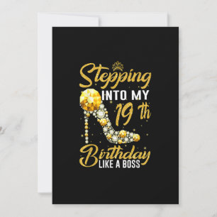 Convite Entrando no meu 19º aniversário como uma coroa do