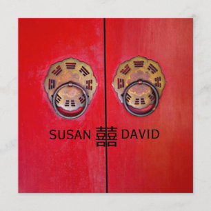 Convite Entrando pelo Portão da Felicidade Casamento Chinê