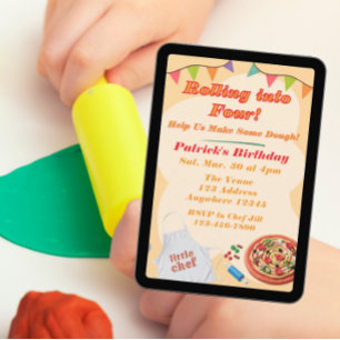 Convite Entrando, Pizza Playdoh Aniversário