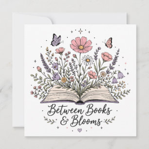 Convite Entre livros e flores amante de livros leitor