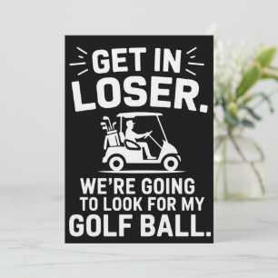 Convite Entre Perdedor Carrinho de Golfe Procure Minha Bol