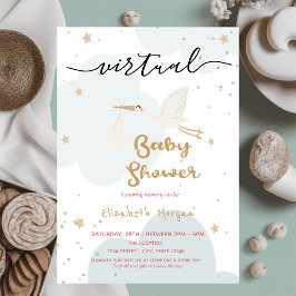Convite Entrega do Baby Stork,Chá de fraldas Virtual de Nu