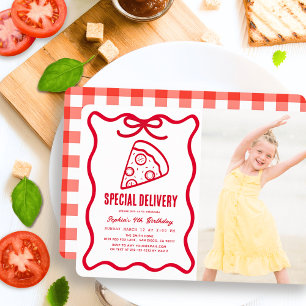 Convite Entrega Especial Arco Vermelho Pizza Foto Aniversá