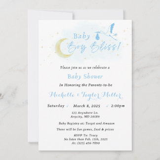 Convite Entrega Especial de Storey do Baby Boy Bliss