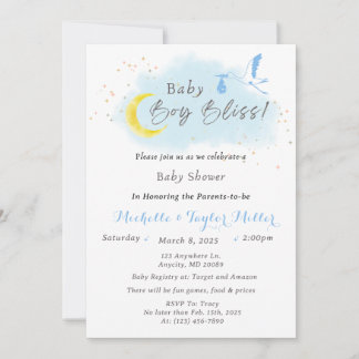 Convite Entrega Especial de Storey do Baby Boy Bliss